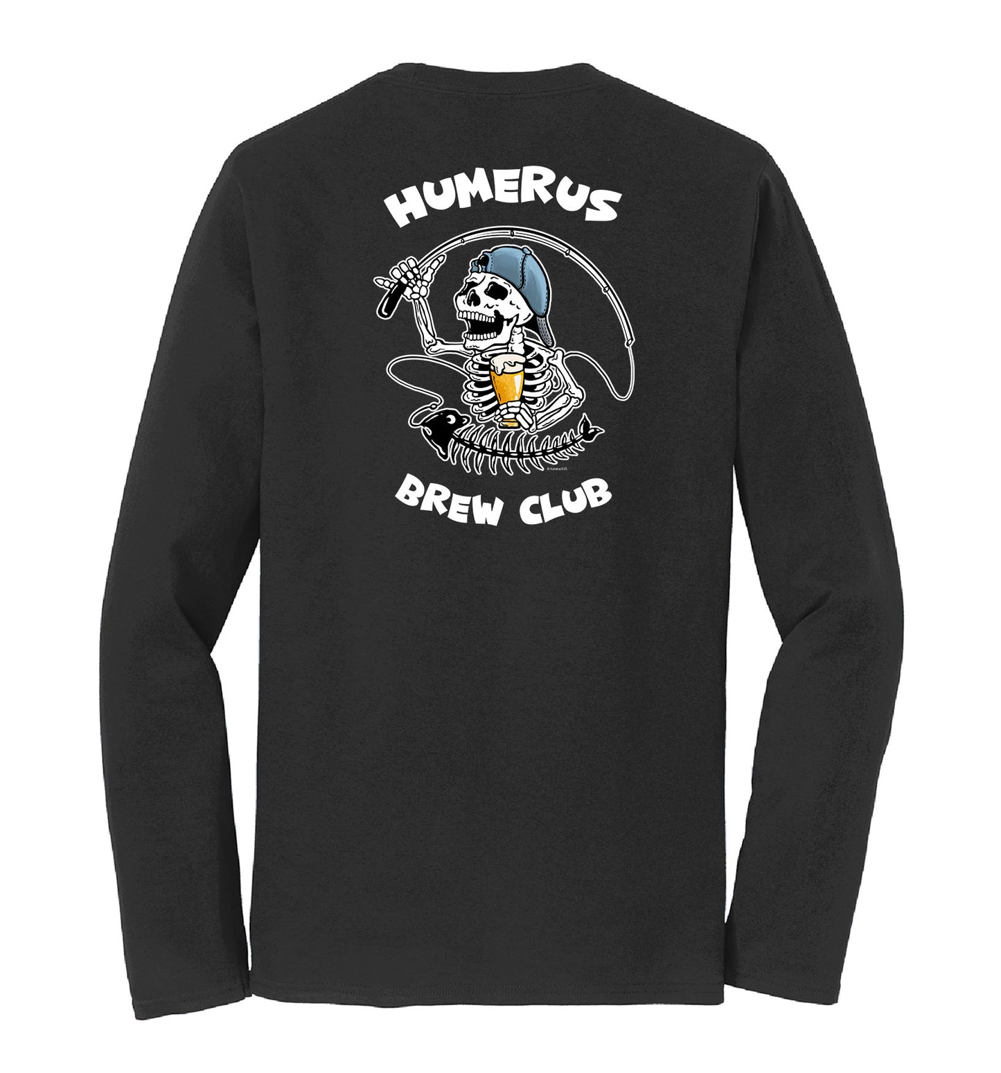 Humerus Brew Club With Fishing Pole - Unisex Long Sleeve Tee