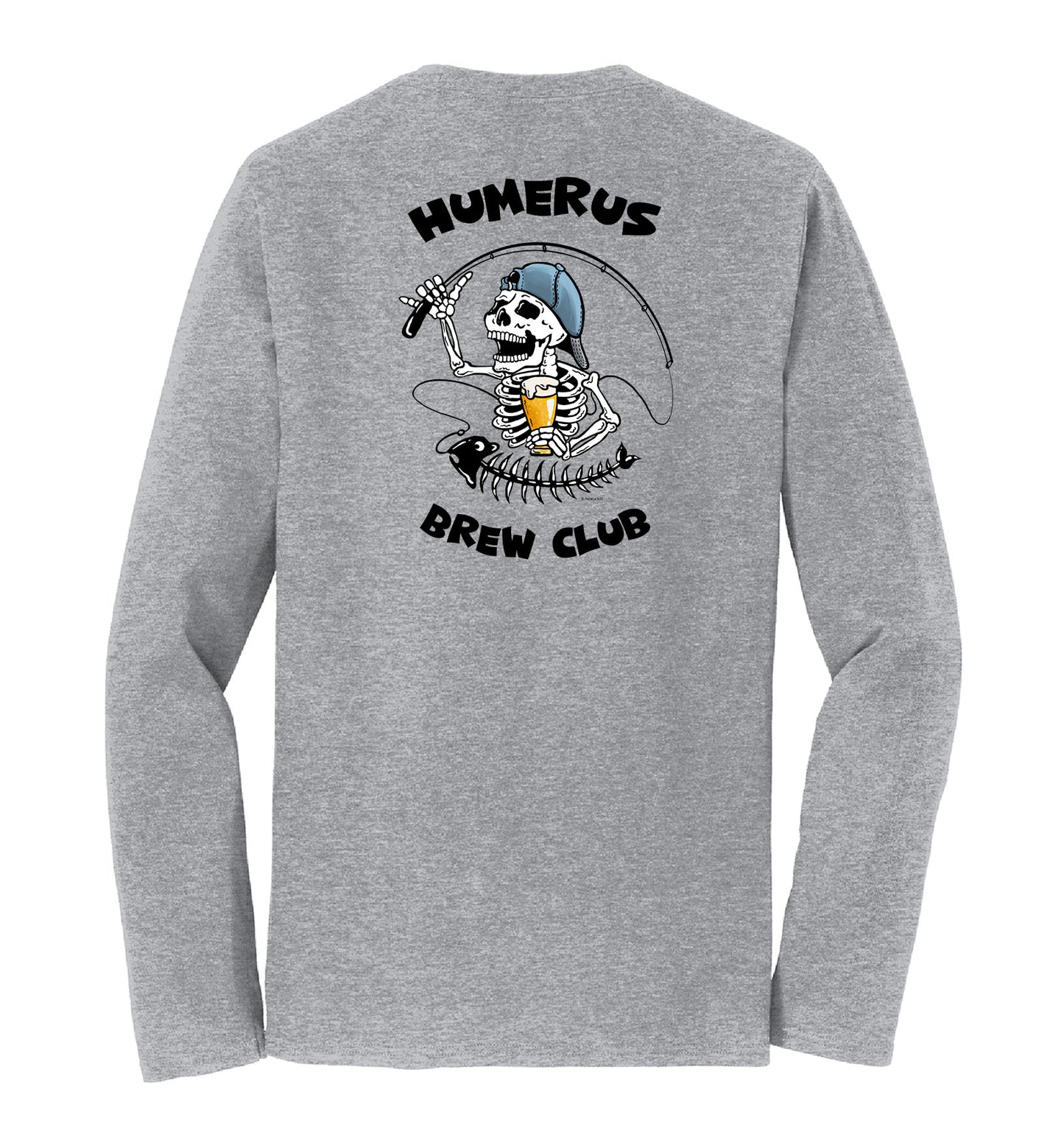 Humerus Brew Club With Fishing Pole - Unisex Long Sleeve Tee