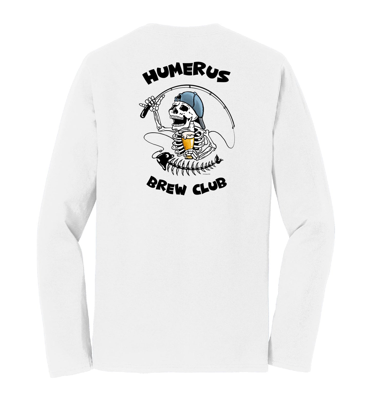 Humerus Brew Club With Fishing Pole - Unisex Long Sleeve Tee