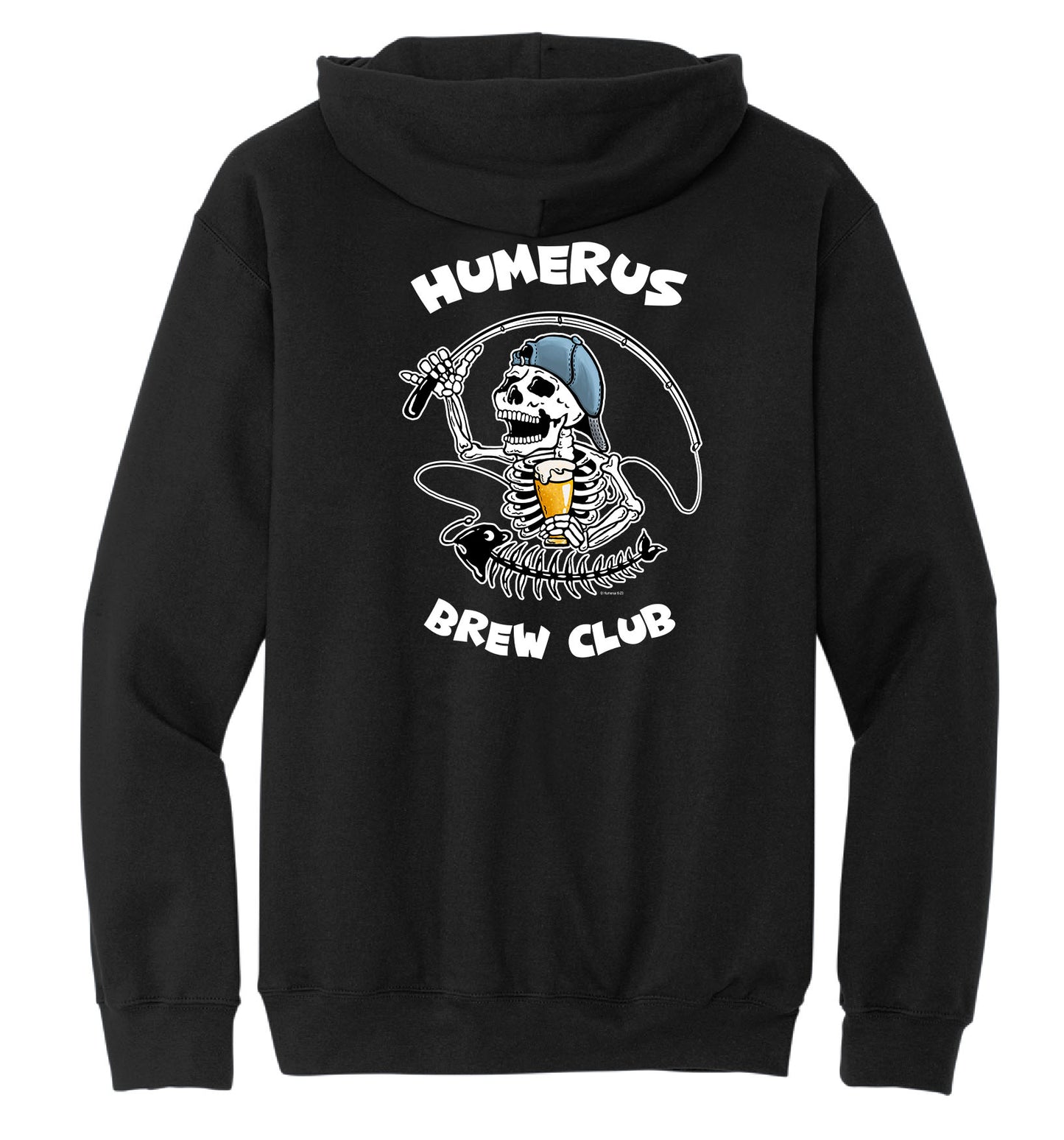 Humerus Brew Club With Fishing Pole - Hooded Sweatshirt 