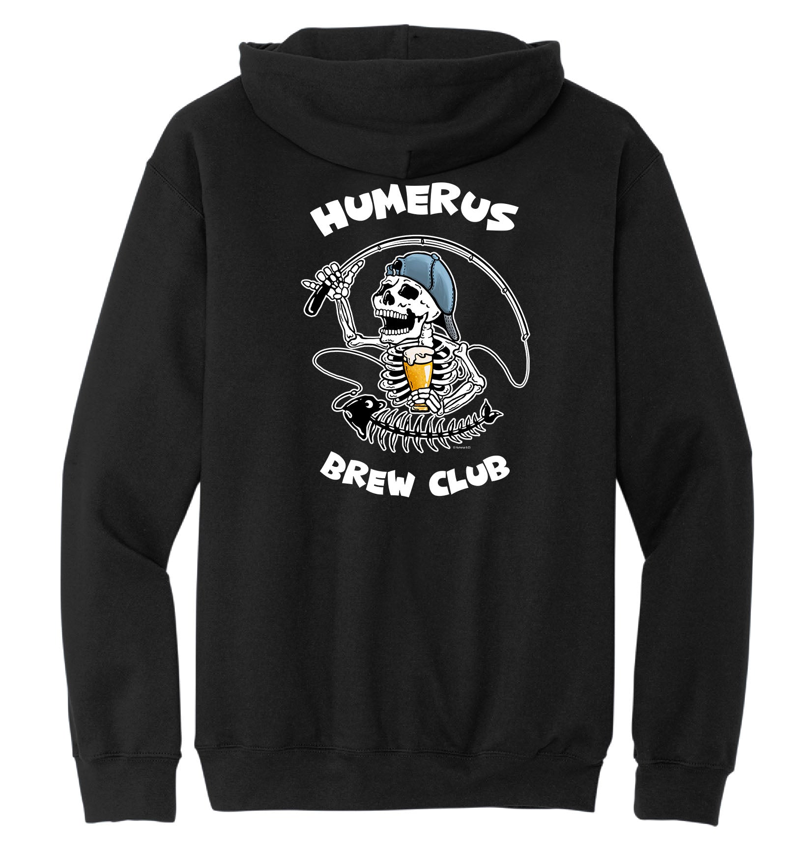 Humerus Brew Club With Fishing Pole - Hooded Sweatshirt 