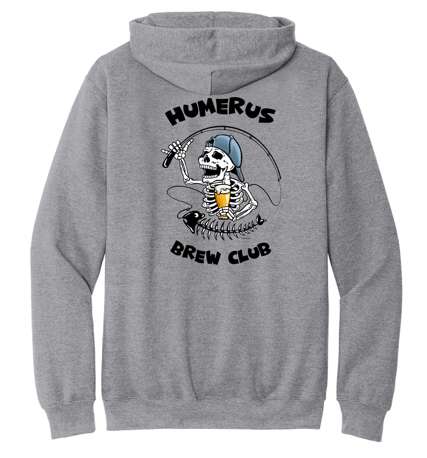 Humerus Brew Club With Fishing Pole - Hooded Sweatshirt 