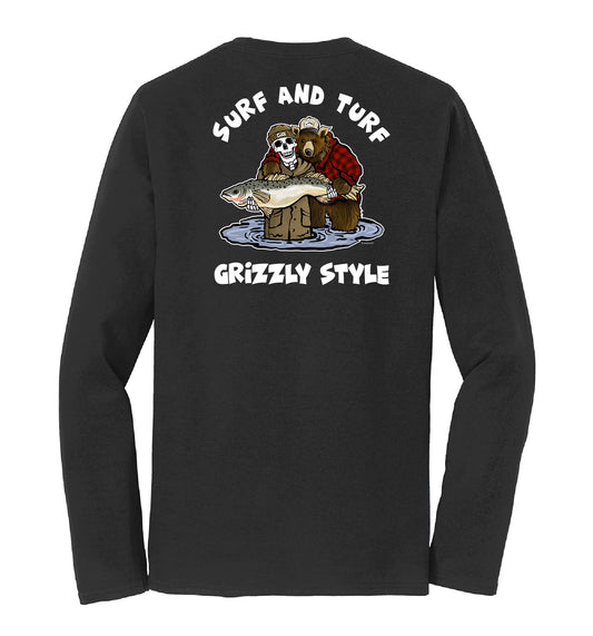 Surf & Turf Grizzly Style - Unisex Long Sleeve Tee