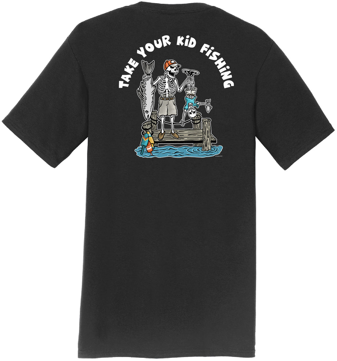 Take Your Kid Fishing - Men's Short Sleeve T-Shirt Large / Black / Ring Spun Cotton 4.5 Ounce