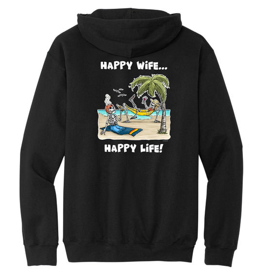 Happy Wife Happy Life Fishing-Unisex Hooded Sweatshirt